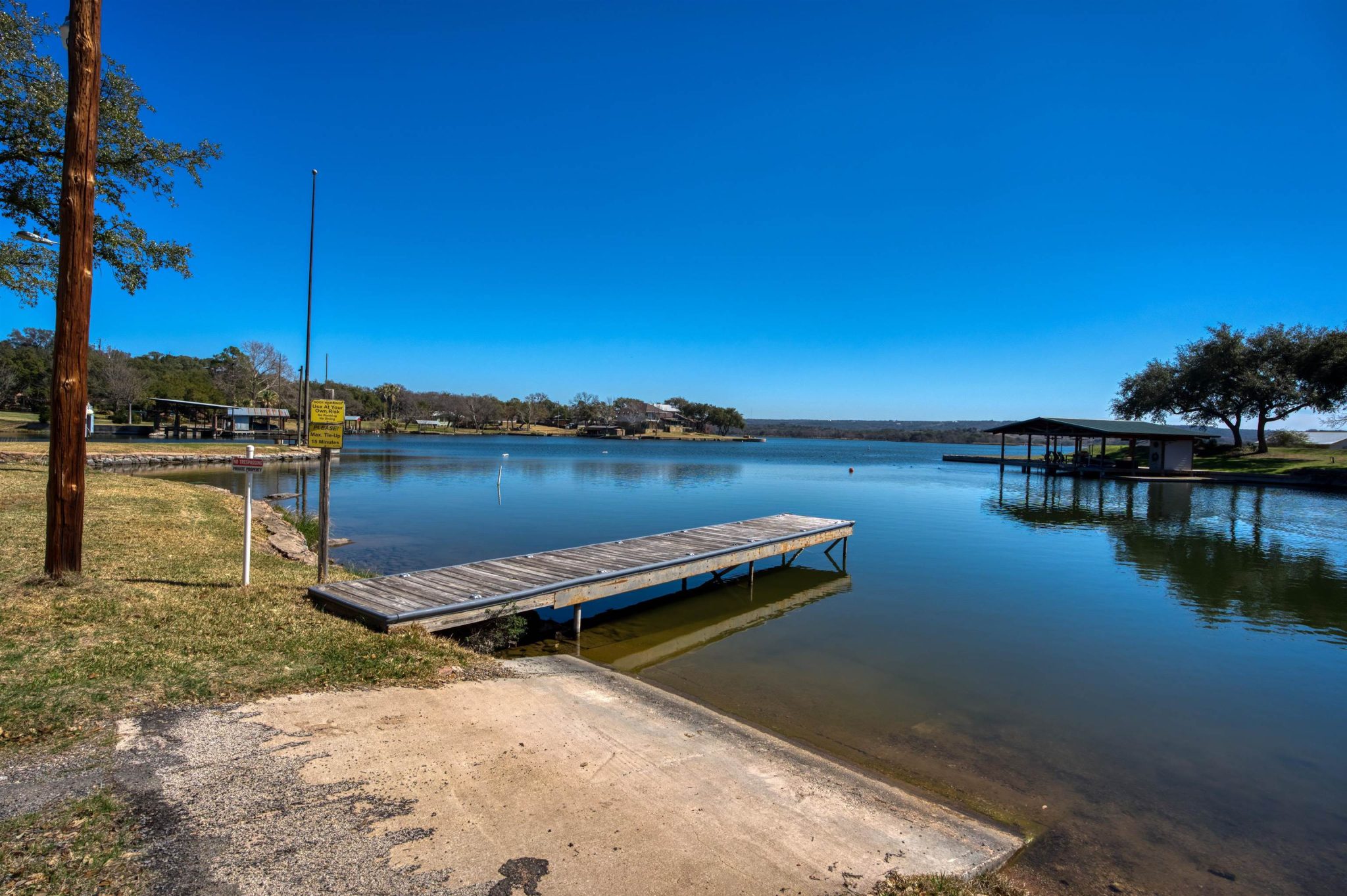 Community park with water access and boat ramp