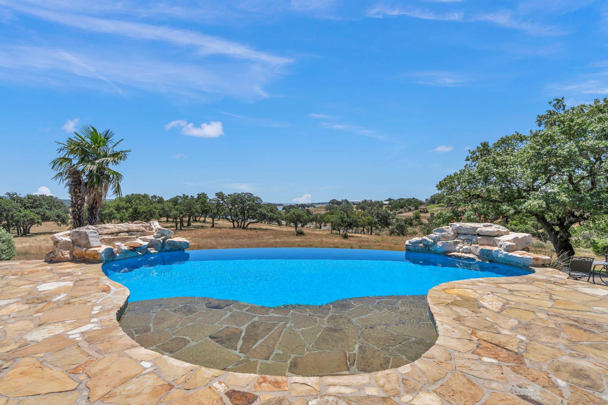 Tranquil setting with a view from the pool