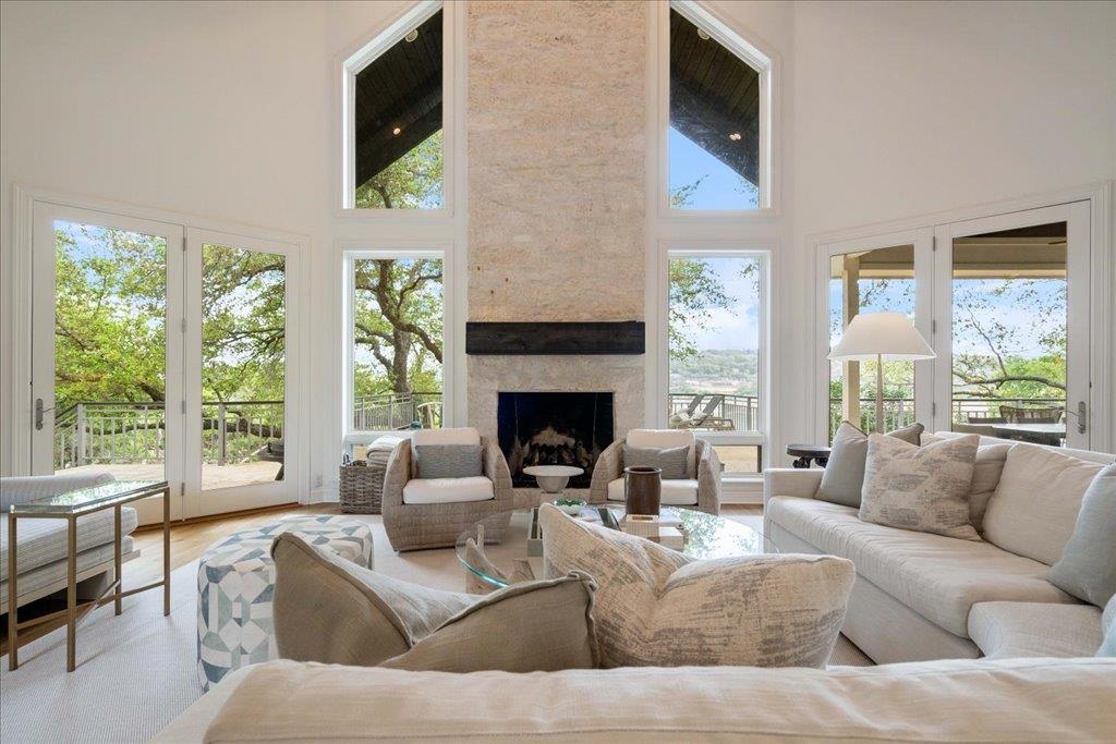 The magnificent fireplace is a focal point of the Great room.