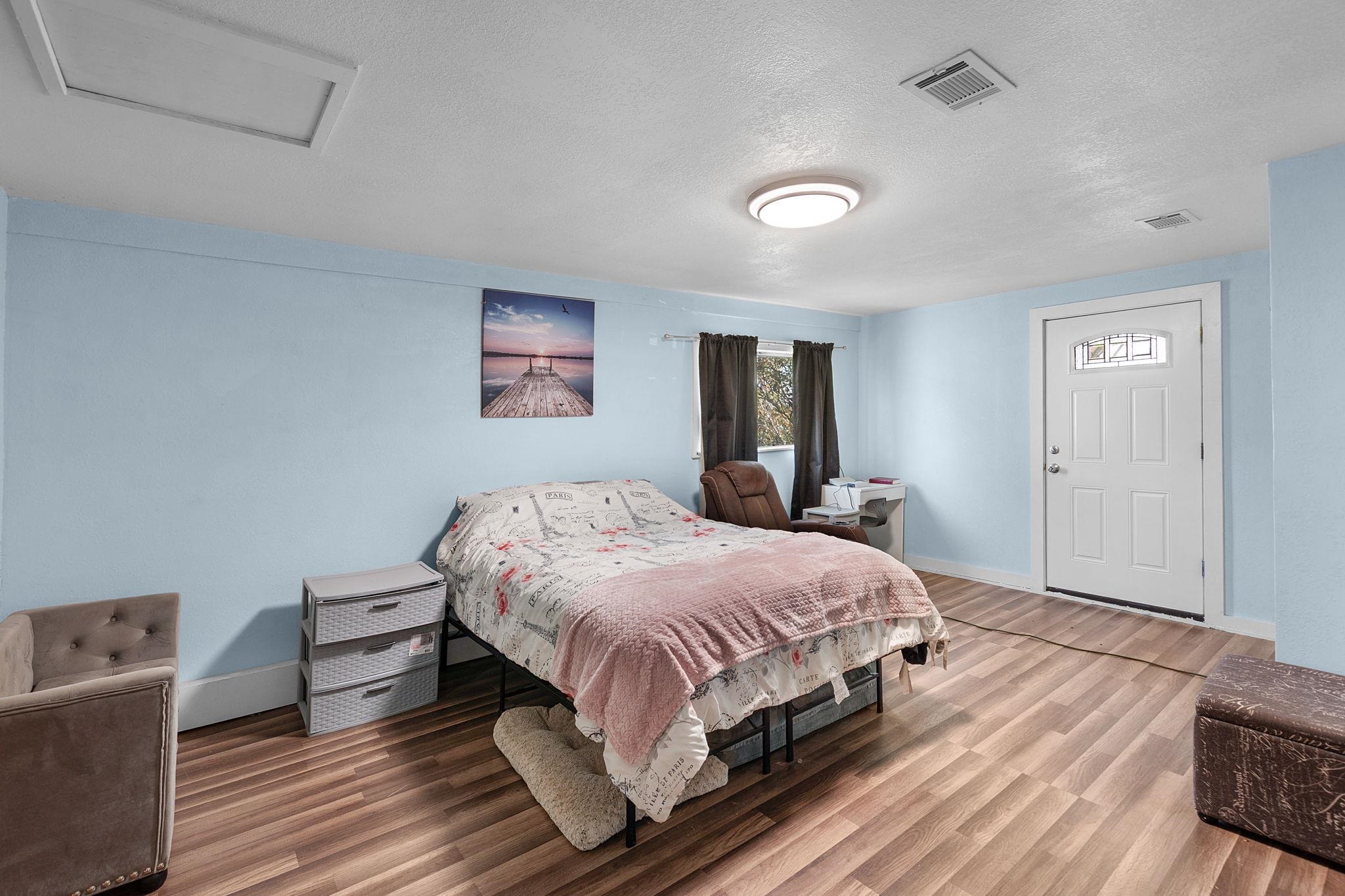 Garage redone into a bedroom