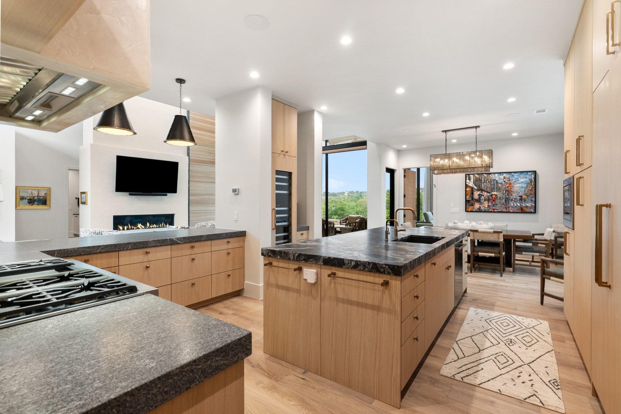 Tailored rift-cut white oak with a subtle, vertical grain and oak internal doors
