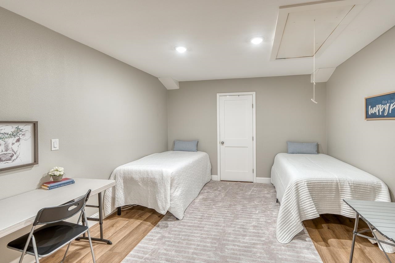 This room is currently setup like a bedroom It does have a closet but no window and has double doors