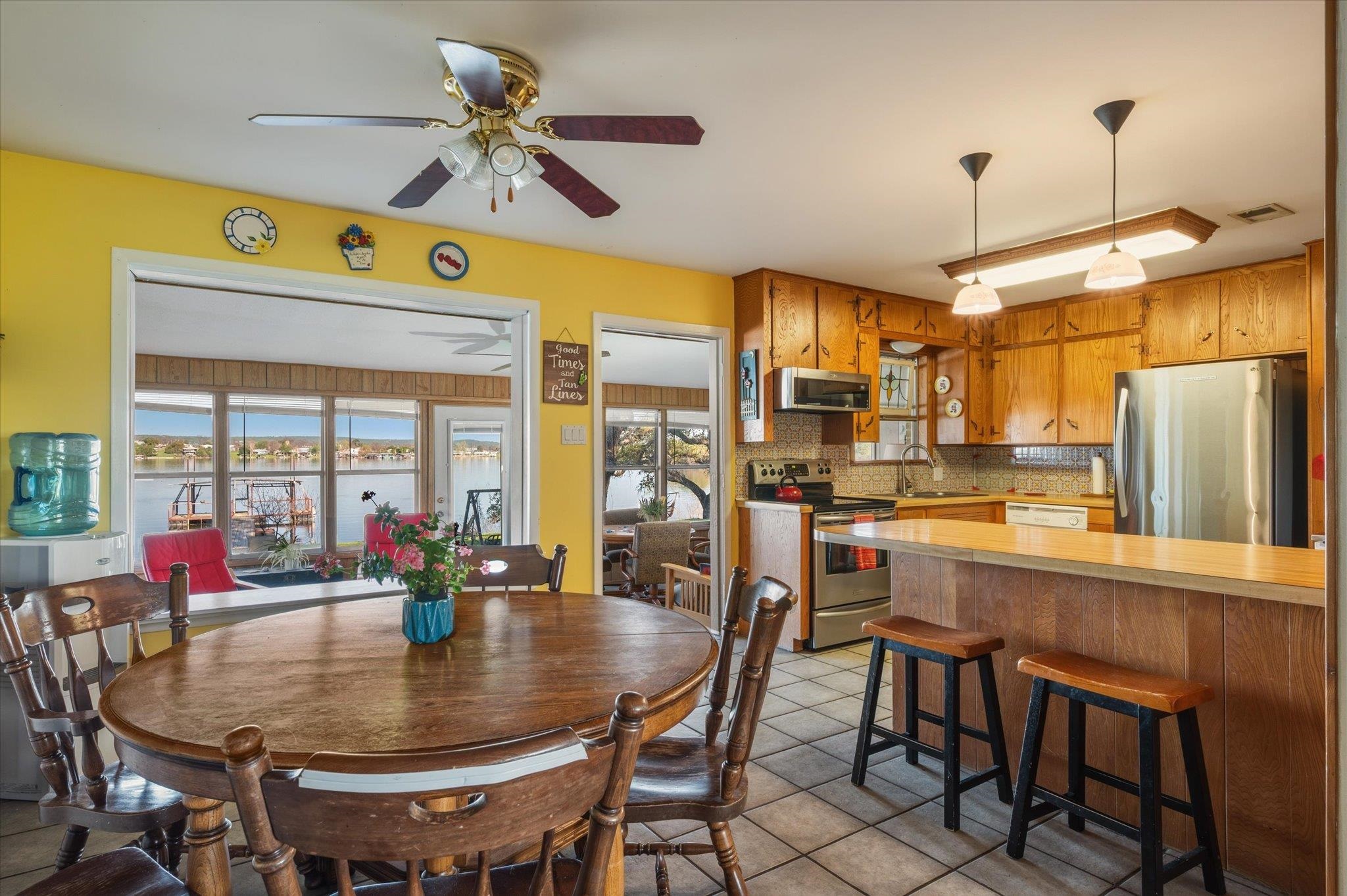 This dining and kitchen is the heart of the house.