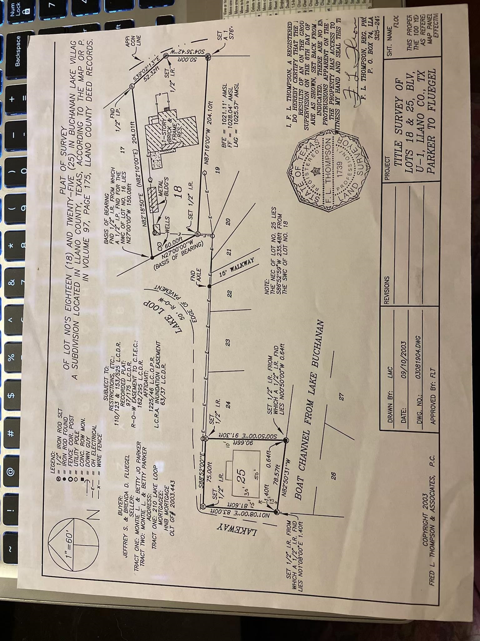 Plat showing both lots 18 and 25