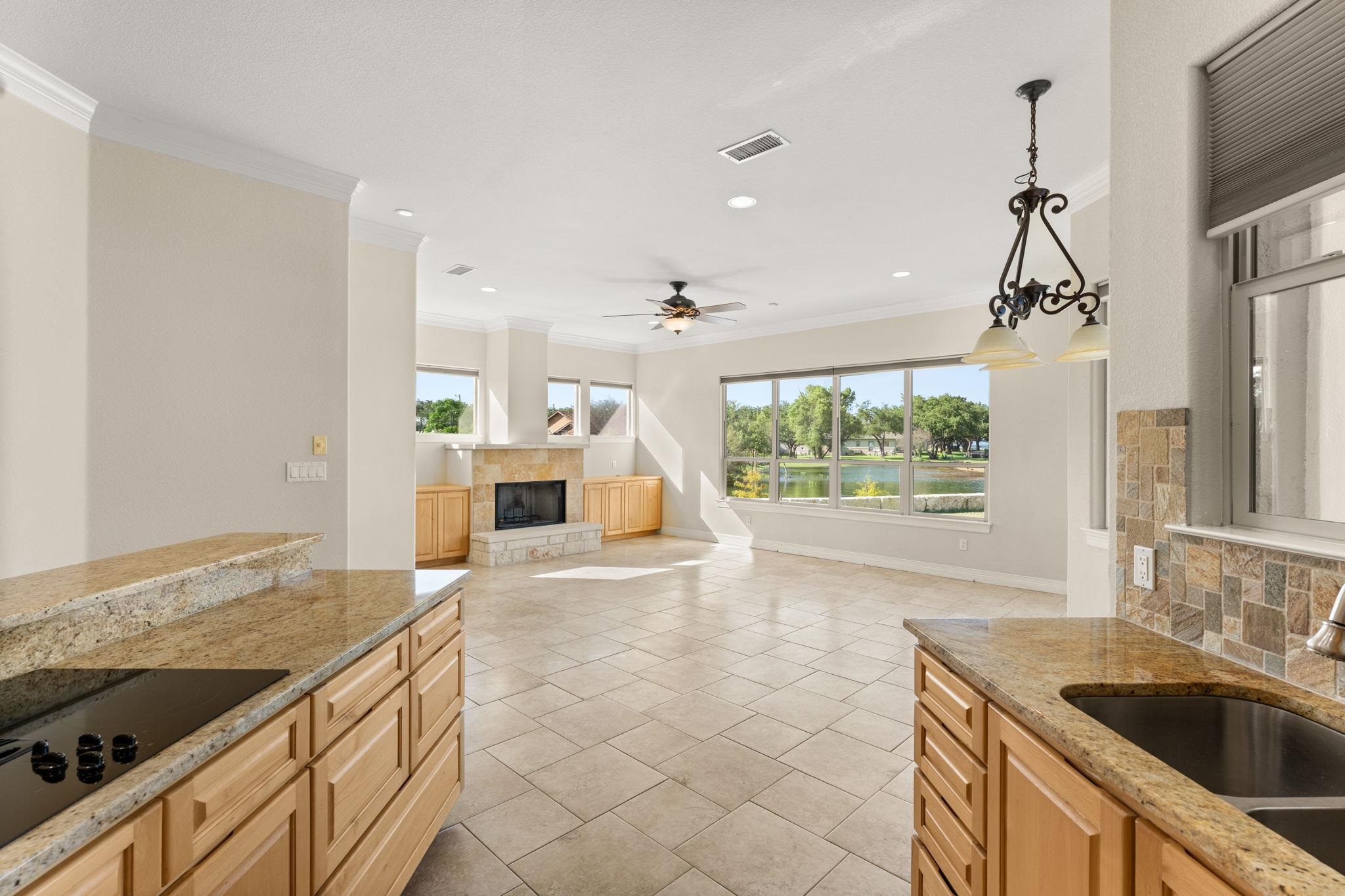 Kitchen Opens to Family Room