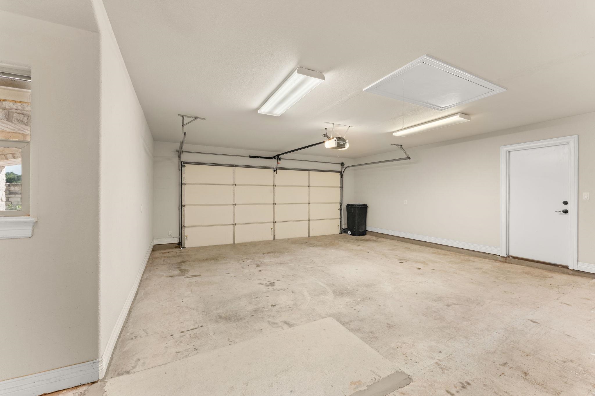 Attached two car garage