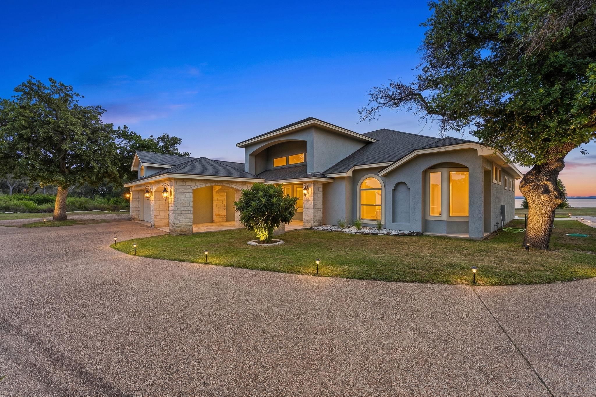 Night time front elevation