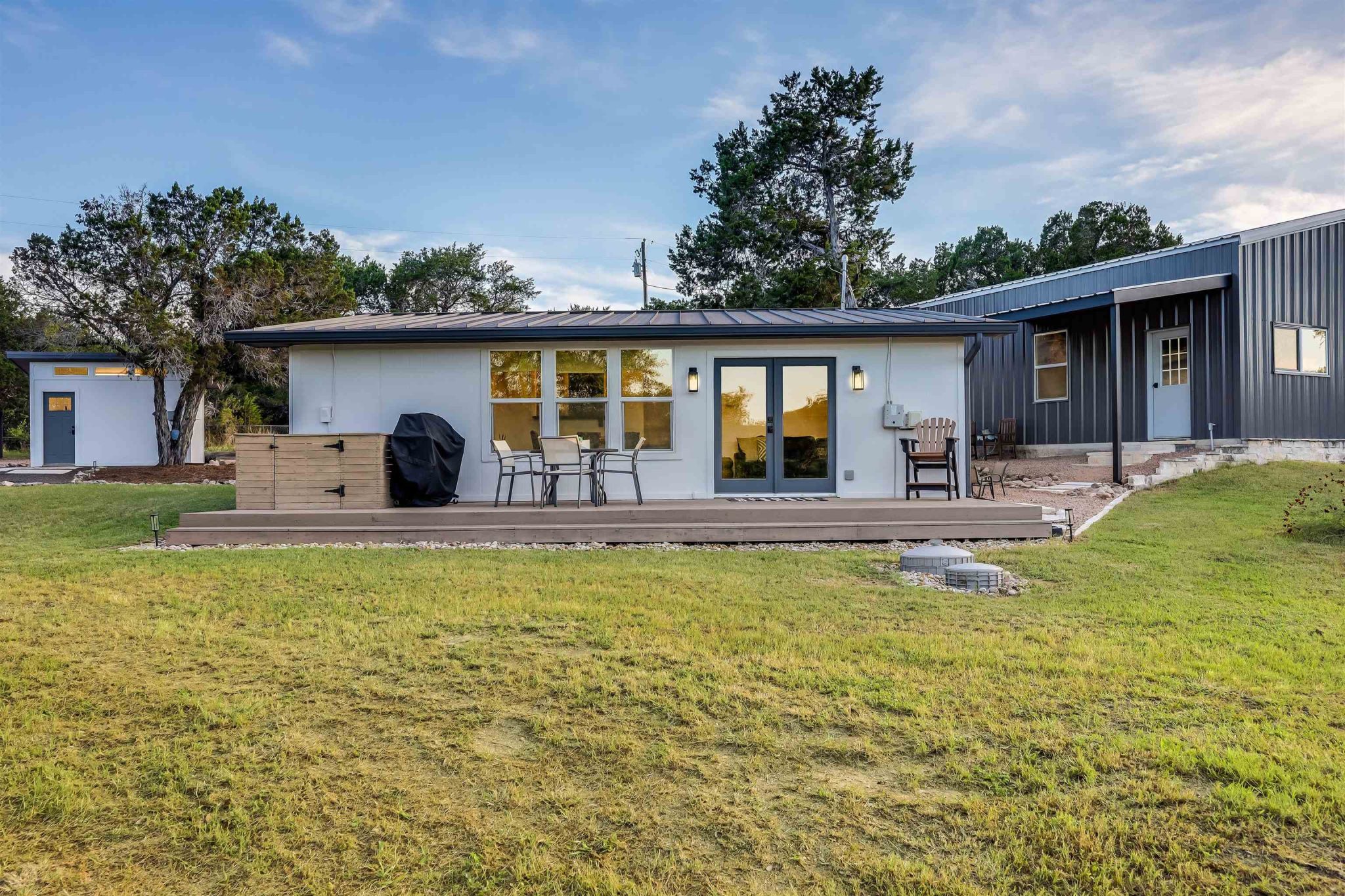 Large back deck over looking hill country and the lake