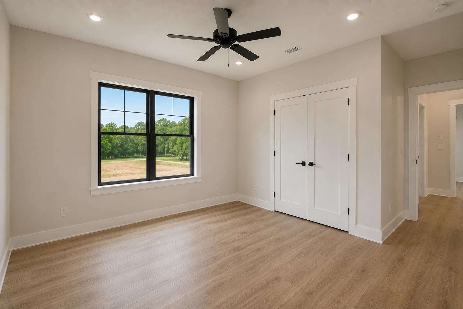 Virtual bedroom (This rendered floor plan includes 3 guest bedrooms at similar sizing)