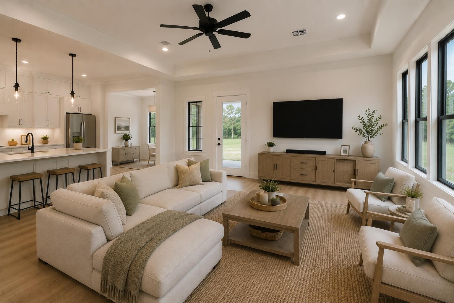 Virtual great room furnished
