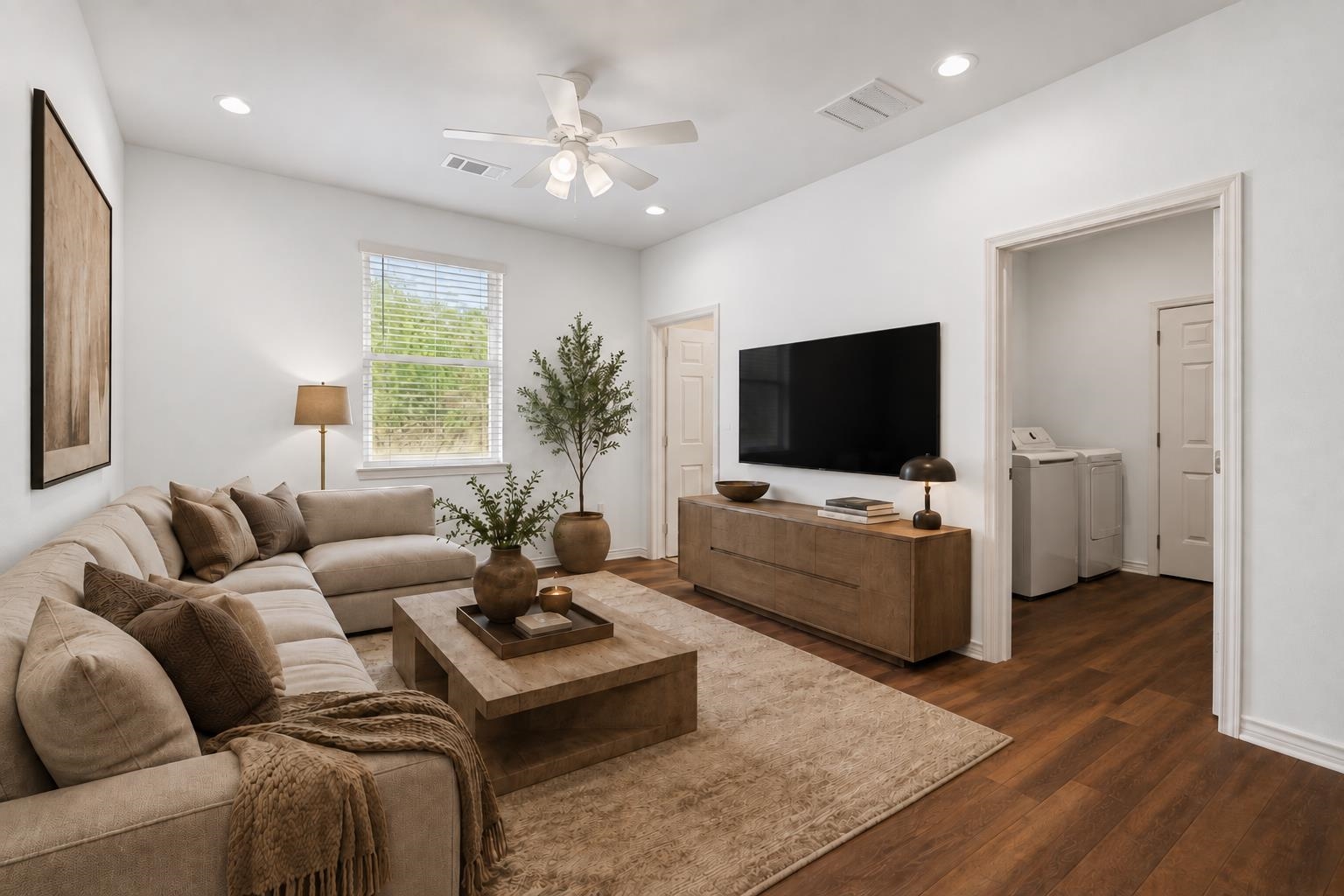 Wall color virtually changed to a neutral white.