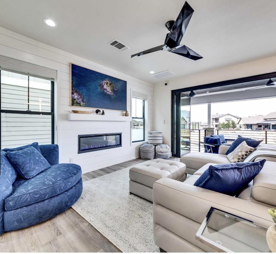 View with patio doors open