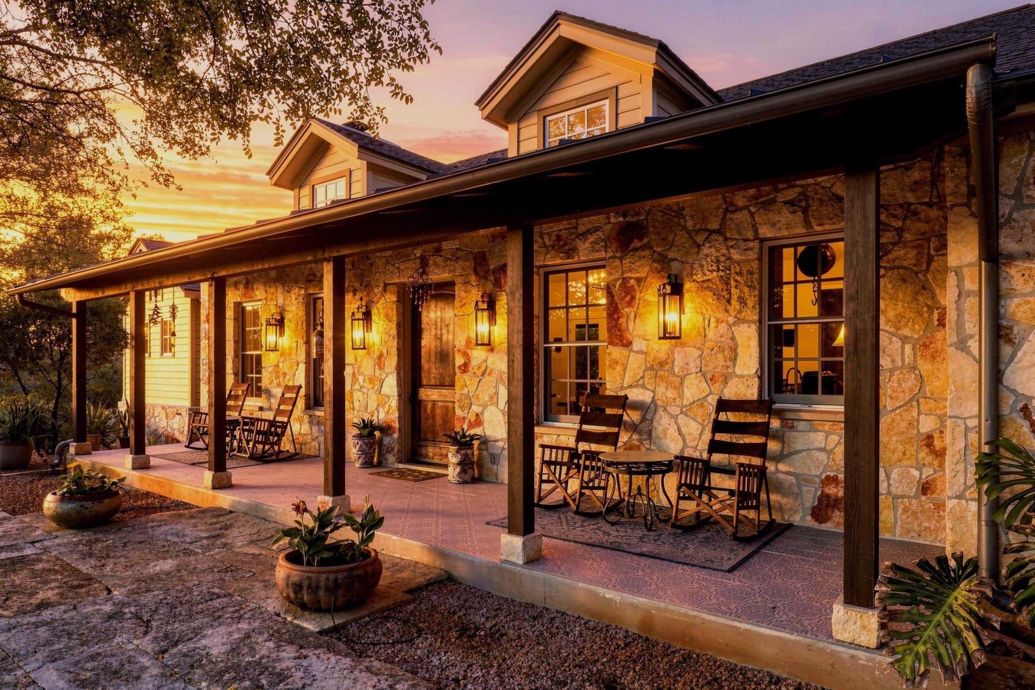 Sweeping covered porches welcome you home