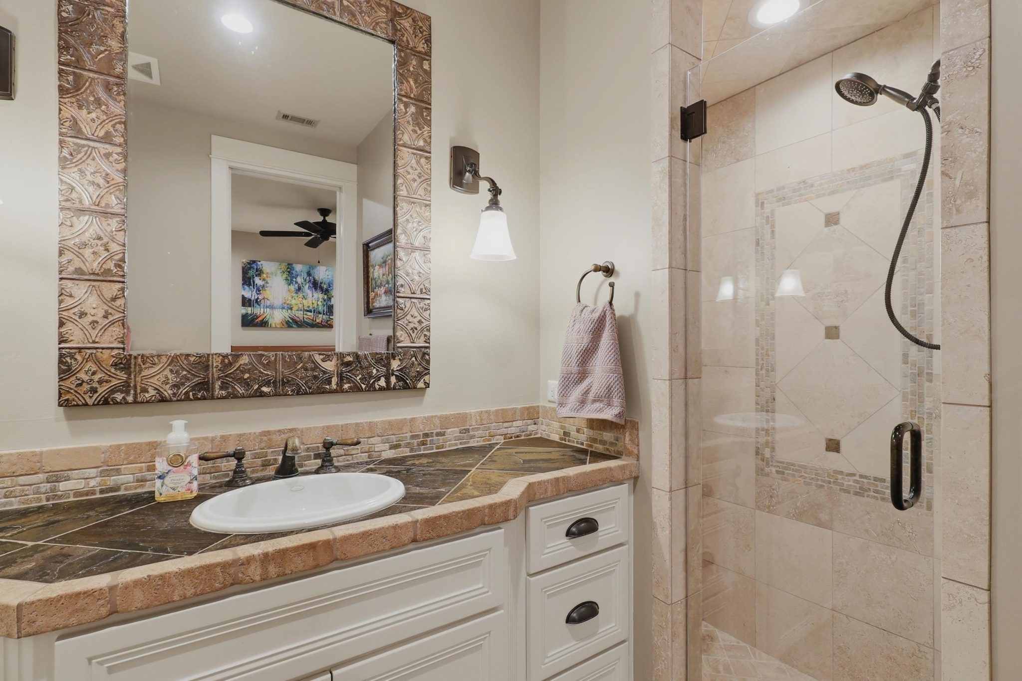 Open to guests or adjoins a private bedroom