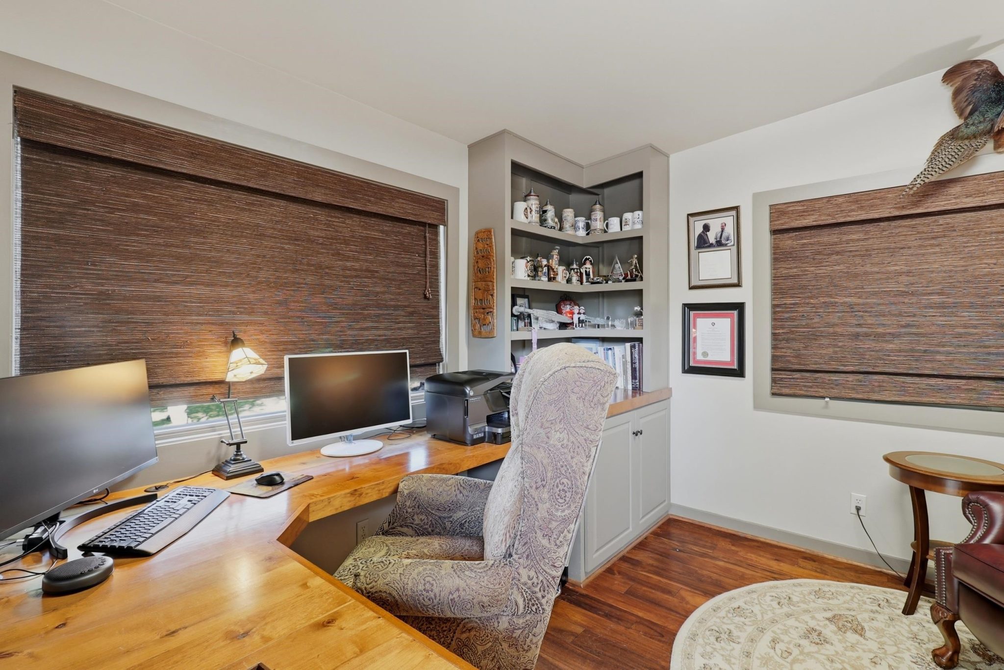 Dedicated office provides a private workspace separate from the main living areas.