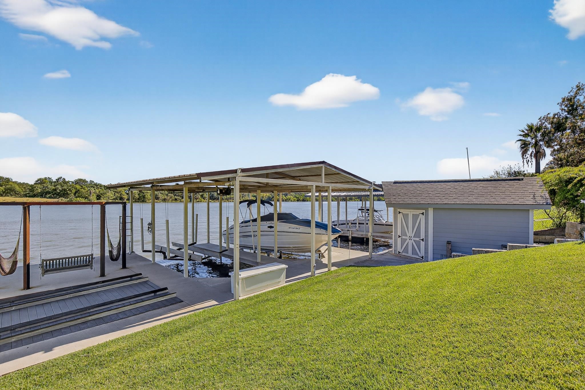 Jet ski lift for 2, cable boat lift, hydraulic solar powered lift.